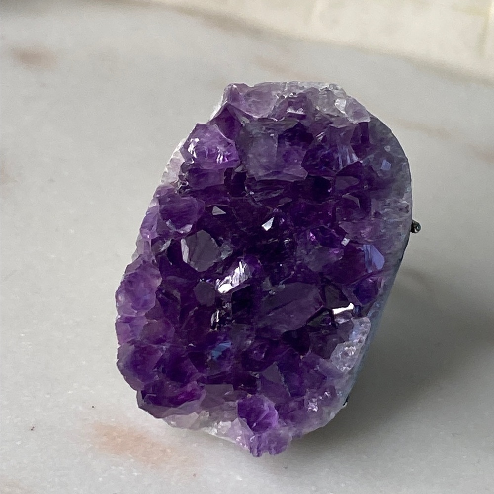 Purple Amethyst Geode Statement Ring - image 7